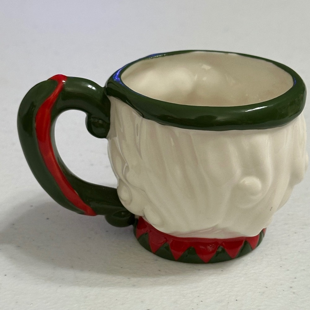 Ciao Claus Santa Harlequin Tea Set Ceramic Teapot & Cup Christmas Seasonal Decor - Picture 5 of 10